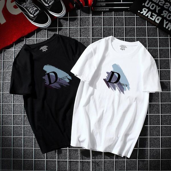 

ymwmhu 100% cotton man's t-shirt short sleeve fashion summer tee shirt streetwear men t plus size clothes dropship men's t-shirts, White;black