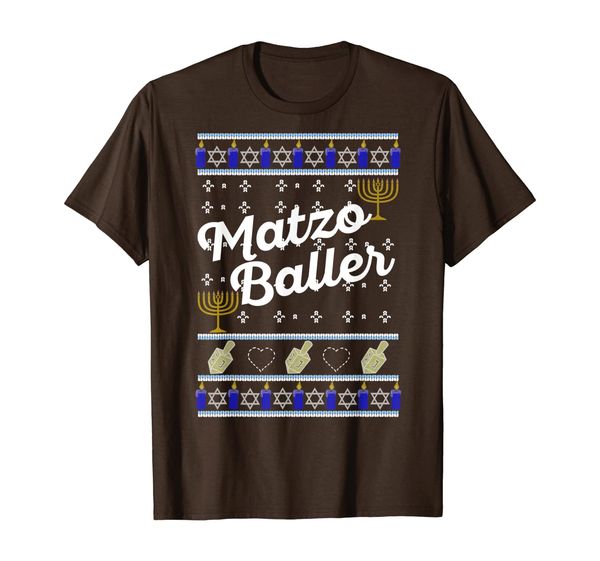 

matzo baller hanukkah jewish holidays ugly sweater meme t-shirt, White;black