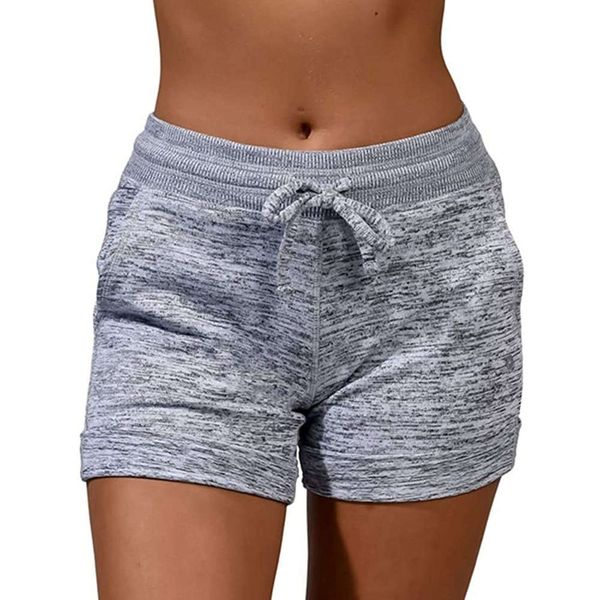 

womens shorts ladi summer casual femal sports lace-up run bike loose pockets solid 2021, White;black