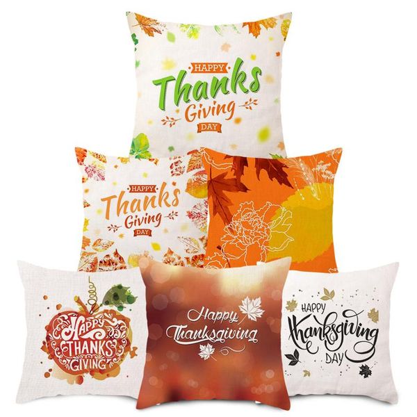 

cushion/decorative pillow thanksgiving festival yellow and white letter style linen pillows cover sofa bed decorative home 45x45