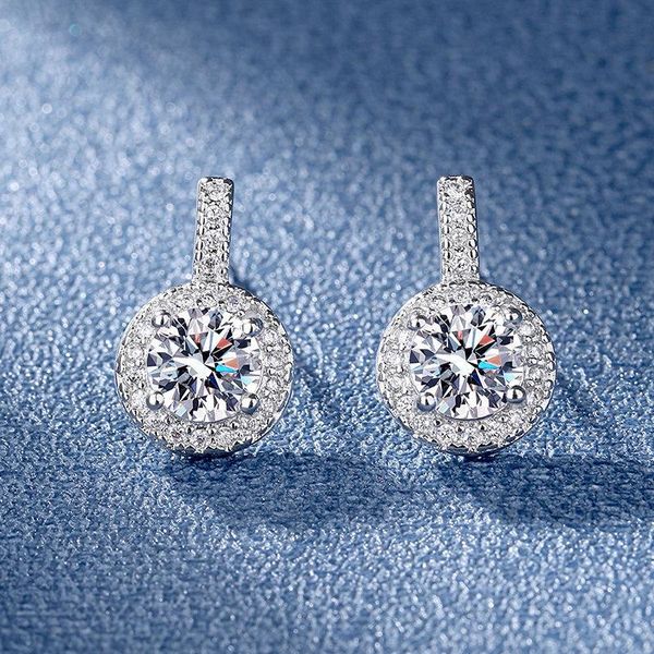 

stud classic round banquet women earrings cubic zirconia wedding party daily wearable fashion jewelry drop, Golden;silver