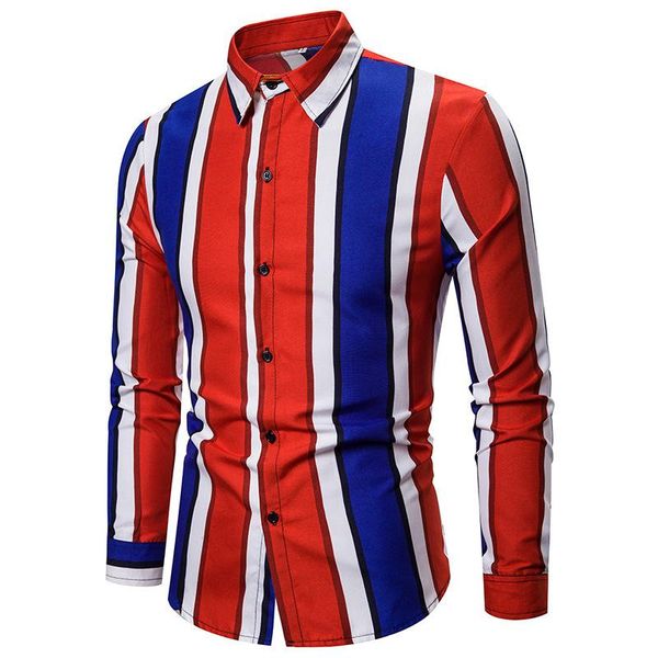

striped casual shirt men long sleeve slim fit breathable comfortable clothes streetwear hip hop chemise homme for men's shirts, White;black