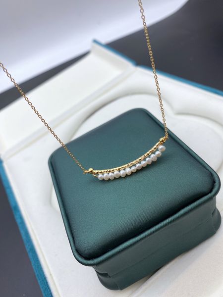 

handmade necklace smile pearl natural with fresh water pearls for ladies, Silver