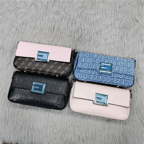 

single large g new diagonal shoulder fashion trend printed denim solid bag