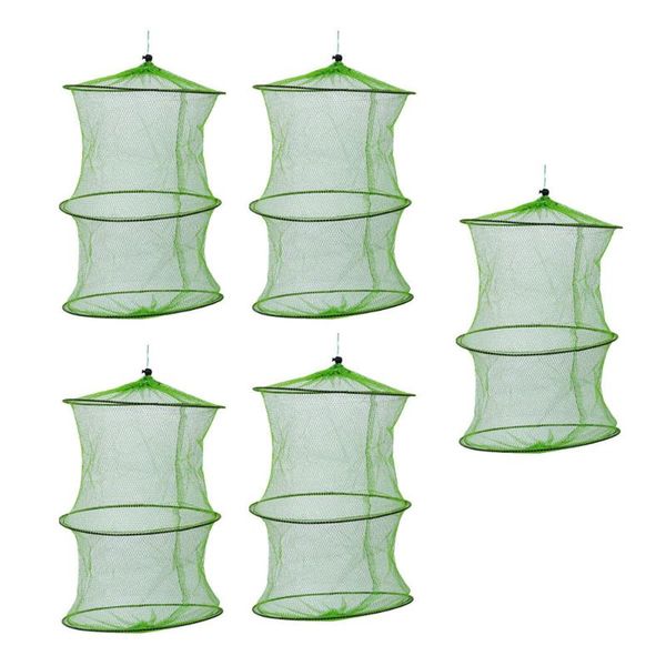 

fishing accessories 5pcs nets fish traps collapsible cages durable mesh