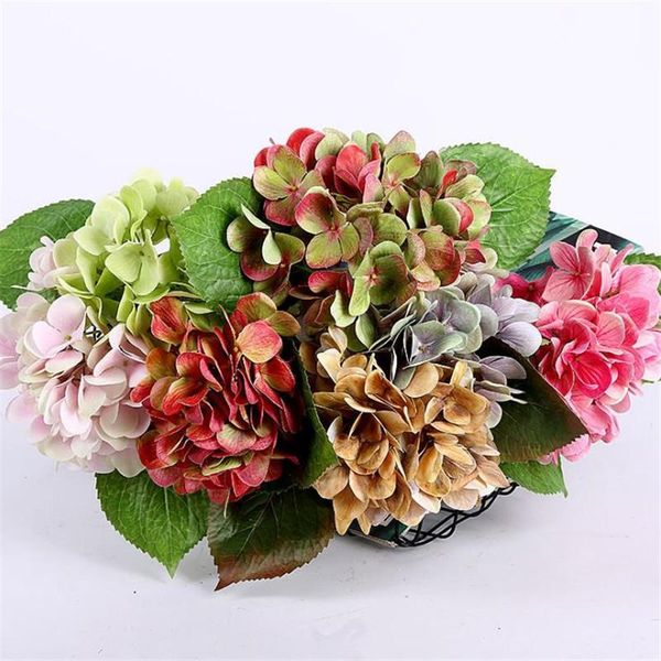 

11pcs fake single stem hydrangea 16.93" length simulation 3d printing hydrangeas for wedding home decorative artificial flowers & wreat