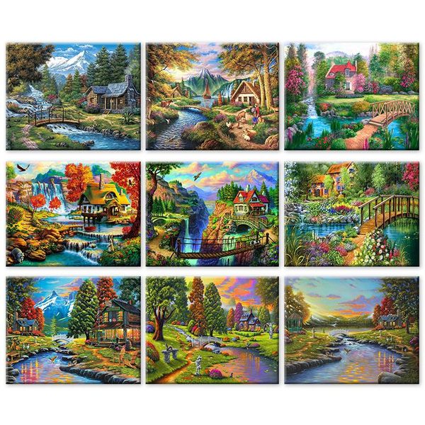 

paintings ruopoty diy painting by numbers tree picture on canvas landscape coloring home decor acrylic paints