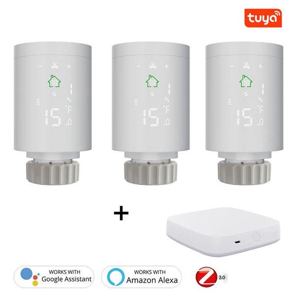 

smart home control tuya zigbee3.0 thermostat radiator actuator programmable heater temperature controller voice via alexa google