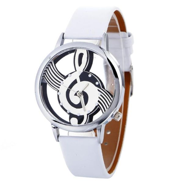 

wristwatches musical note painting leather bracelet lady womans wrist watch pulsera ladies, Slivery;brown