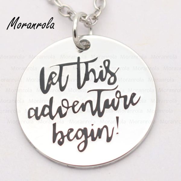 

pendant necklaces arried" let the adventure begin"copper necklace keychain,charm begins jewelry graduation gift, Silver