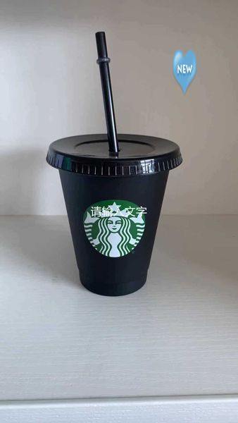 

16oz starbucks reusable cold drink cup with lid and straw