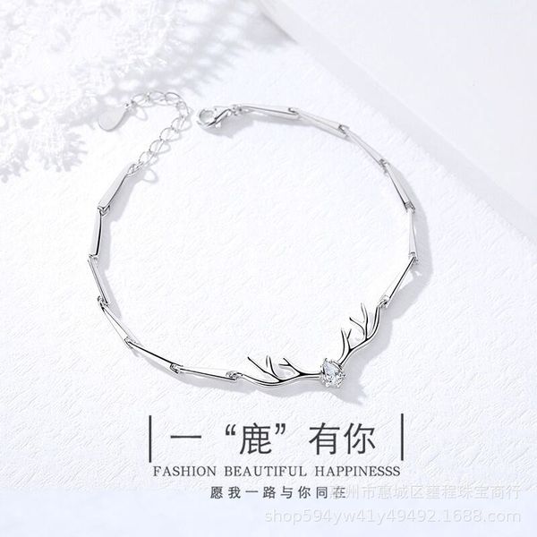 

a deer has your bracelet female antlers design bracelet for lovers, Black