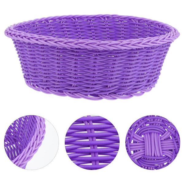 

storage baskets 1pc basket imitated rattan woven bread food container