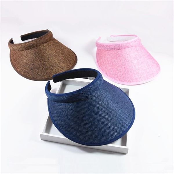 

summer kids s straw sun hats outdoor girls visor caps sea beach boy casual flexible casquette, Blue;gray