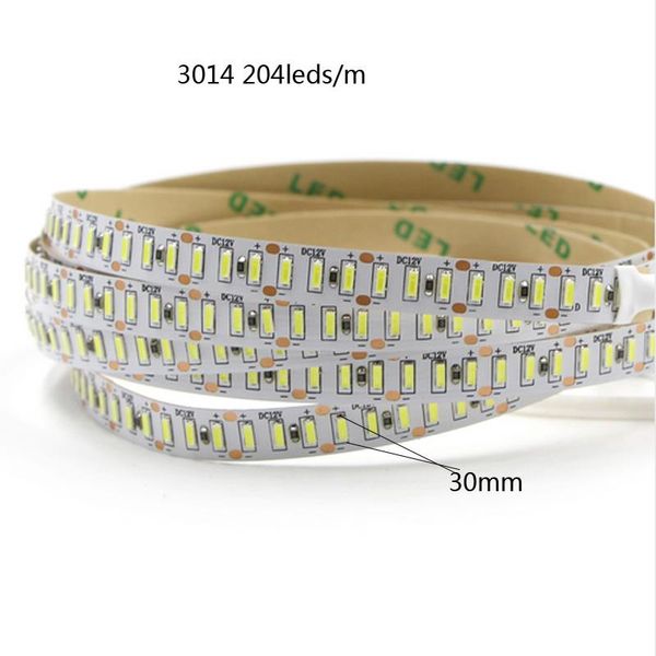 

strips ultra bright 3014 4014 led strip light 204 leds/m 12v 5 meters 1020 leds high lumen white warm colors ribbon lights