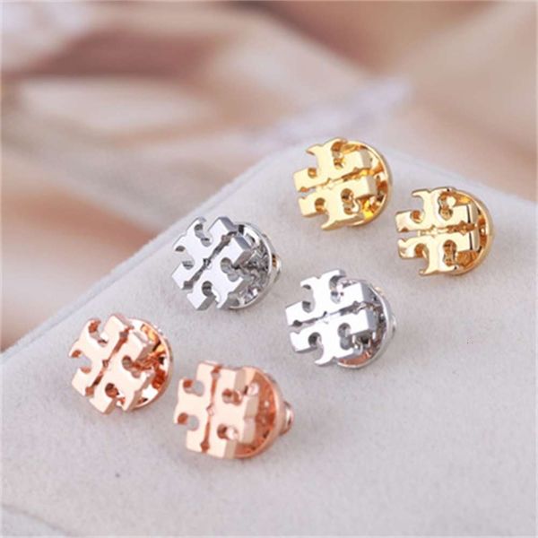 

18k customization upscale fashion classic letter t stainls steel metal earrings women, Golden;silver