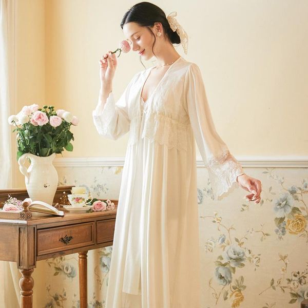 

female long sleeve cotton nightgown suit women's autumn suspender nightdress loose large size household clothes sweet dress sleepwear, Black;red