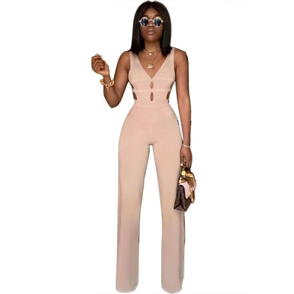 

women's jackets women nude black thick rayon bandage jumpsuit bodycon slim fashion celebrity boot cut party rompers dvui, Black;brown