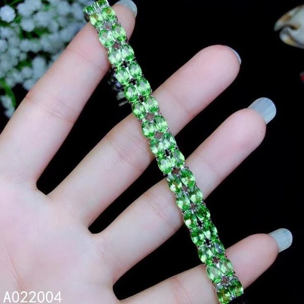 

other bracelets kjjeaxcmy fine jewelry 925 sterling silver inlaid peridot women hand bracelet luxury support detection, Golden;silver