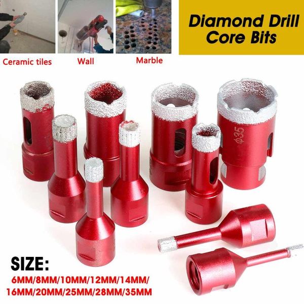 

professional drill bits 6mm-68mm m14 diamond dry vacuum brazed drilling hole saw cutter for ceramic tile marble granite stone angle grinder