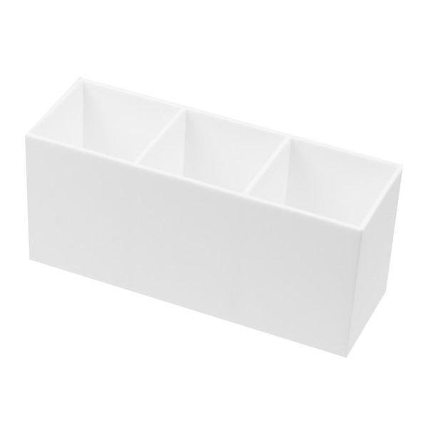 

storage boxes & bins acrylic 3-slot makeup brush holder cosmetic box deskorganizer display stand (white)