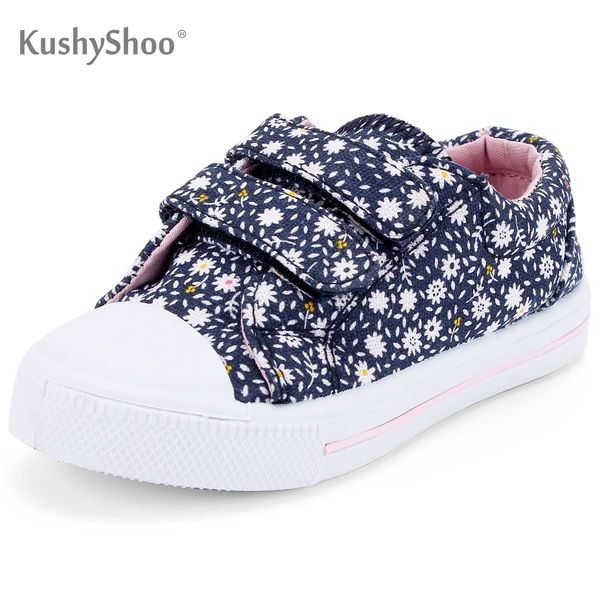 

kushyshoo for girl children flowers sneakers navy kids boy canvas shoes tenis infantil q1116, Black;red