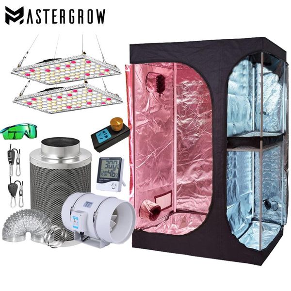 

grow lights 2-in-1 indoor plant tent kit 3000k 5000k led light 4/5/6inch speed controller carbon filter combo box