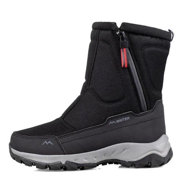 

boots 2021 winter for men women thicken plush snow shoes warm anit-slip zipper outdoor leisure unshort booties size 36-41, Black