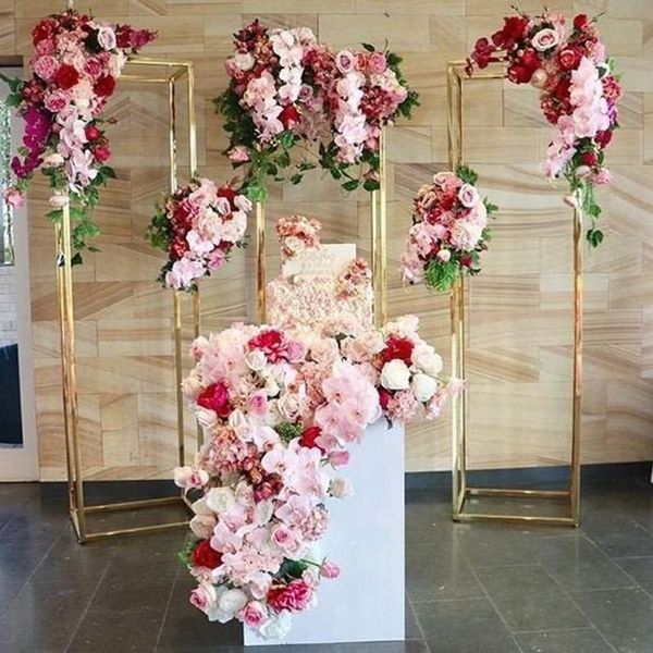 

party decoration metal rectangle stand for wedding decora floral frame