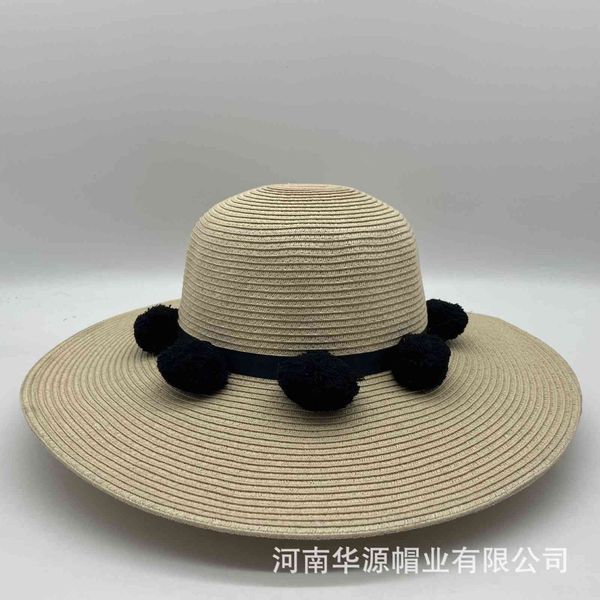 

summer warp knitted large eaves satin high sunshade monochrome dome korean women's big brim hat, Blue;gray
