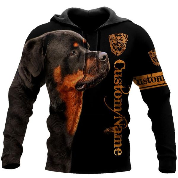 

men's hoodies & sweatshirts sports shirt beautiful black rottweiler 3d printed hoodie zipper pullover casual sportswear