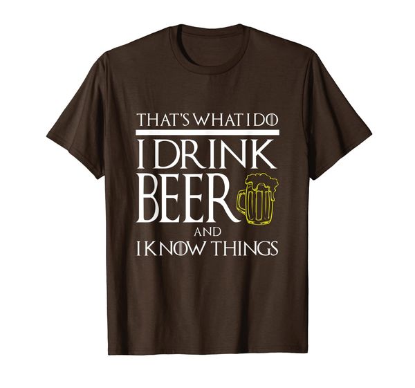 

funny i drink beer and know things t-shirt game geek gamer, White;black