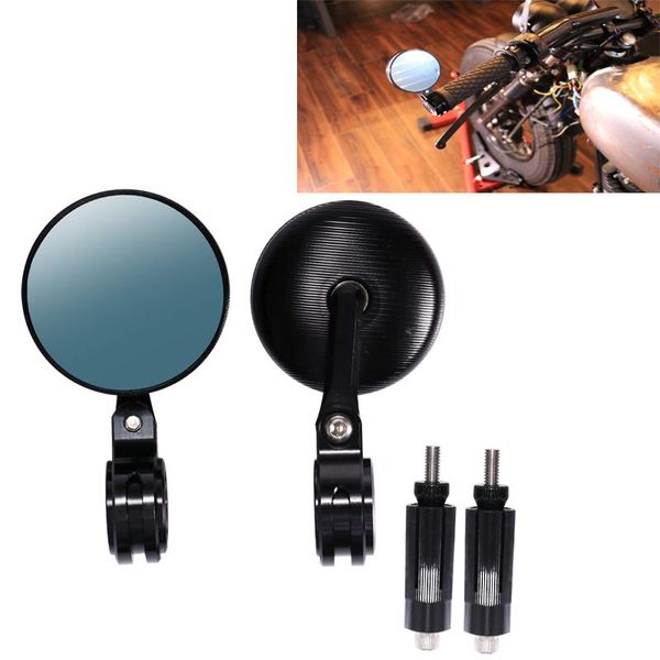 

motorcycle mirrors fashion mini rear view for handlebar inner size 13-14mm 17-18mm scooter retro black aluminum side