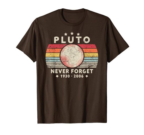 

never forget pluto shirt. retro style funny space, science t-shirt, White;black