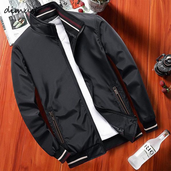 

men's jackets dimusi spring autumn bomber casual male stand collar outwear windbreakerjackets mens slim business coats clothing, Black;brown