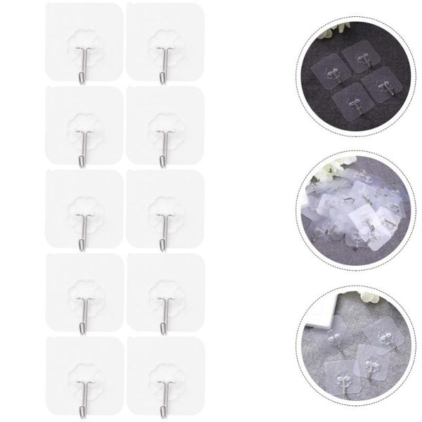 

25pcs self-adhesive hanging hooks transparent bathroom wall hanger & rails