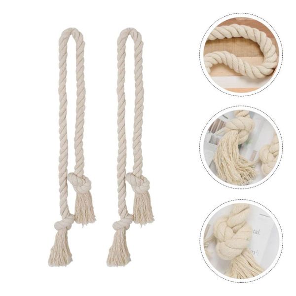 

2pcs solid color curtain buckles tie rope tieback holder cotton & drapes