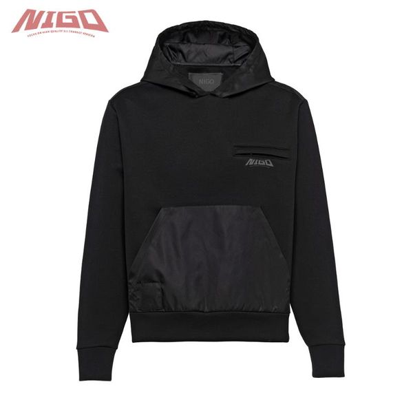 

men's jackets nigo 21ss p hoodie with nylon details #nigo3883, Black;brown