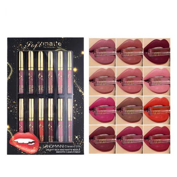 

lip gloss 12 color matte set long lasting gift box