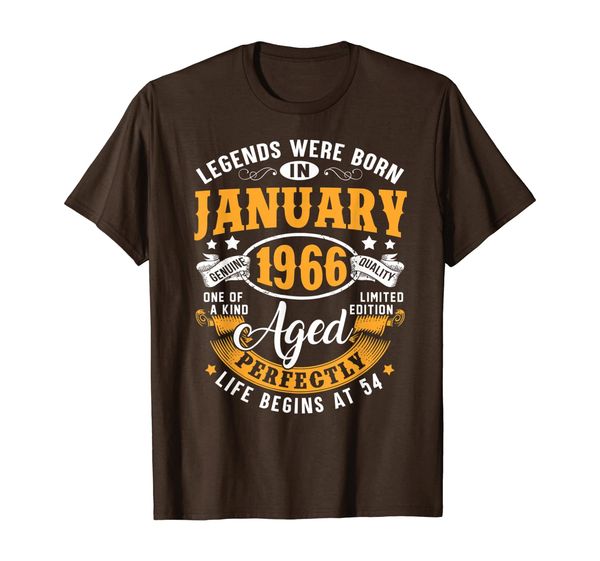 

vintage 54th birthday january 1966 shirt 54 years old gift t-shirt, White;black