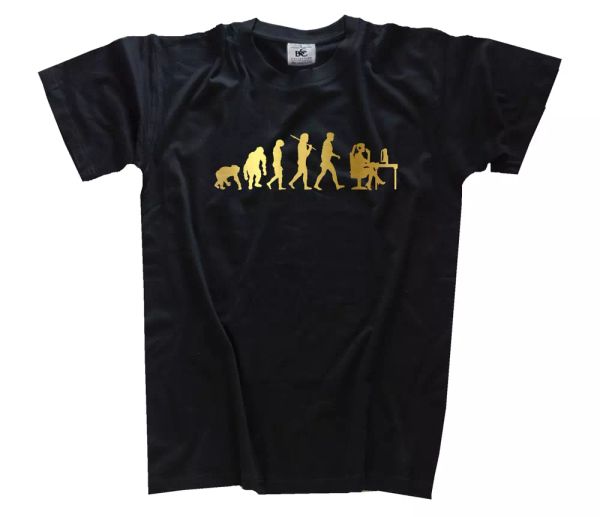 

gold edition call center agent telephonist evolution t-shirt s-xxxl, White;black