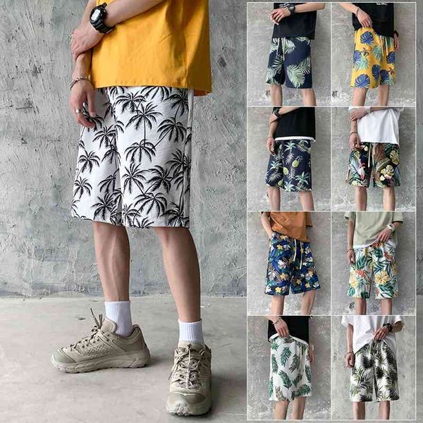 

summer loose quick drying pajamas beach pants sports 5-point floral shorts leisure 7-point large underpants swimming trunks men's