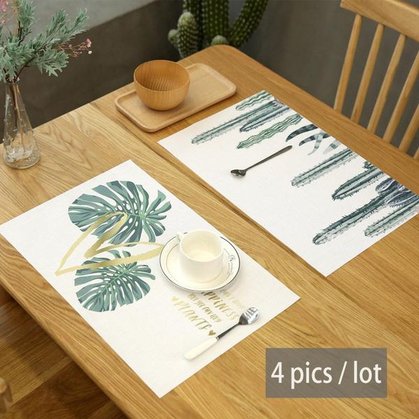 

table runner nordic style 4 pics/lot place mats coffee mug cup place-mat waterproof & oil-proof heat-resistant non slip pads