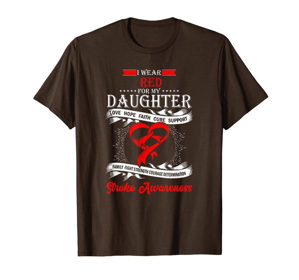 

i wear red for my daughter stroke awareness shirt, White;black