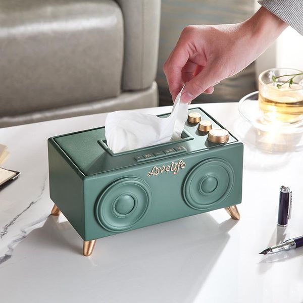 

tissue boxes & napkins resin radio table napkin paper holder storage for towels desk organizer home decoration accessories