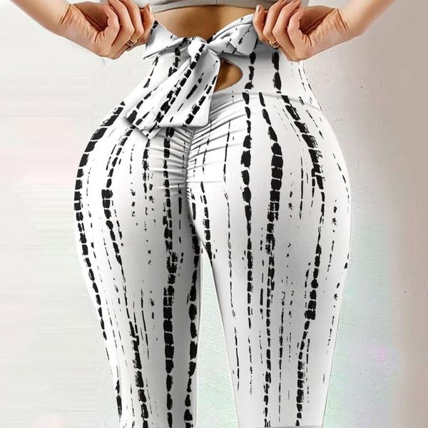

40# bow women push up printing high waist stretch strethcy fitness sweatpants workout sport legging women's leggings, Black