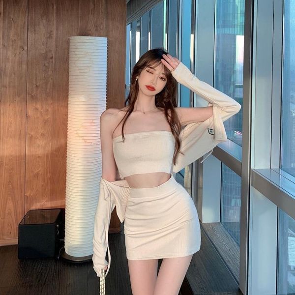 

western style beige suit summer women dress slimming sleeveless vest a low line hip overskirt two piece set lady, White