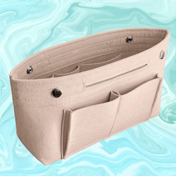 

multifunctional felt storage bag handbag inner pouch insert cosmetics - size (beige) bags