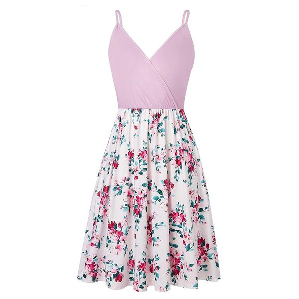 

casual dresses women's bohemian summer beach dress ladies suspender mid-length temperament fashion print vestidos, Black;gray