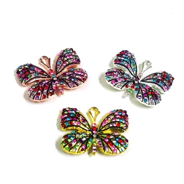 

10pcs butterfly charms for women diy jewelry accessories d009, Bronze;silver